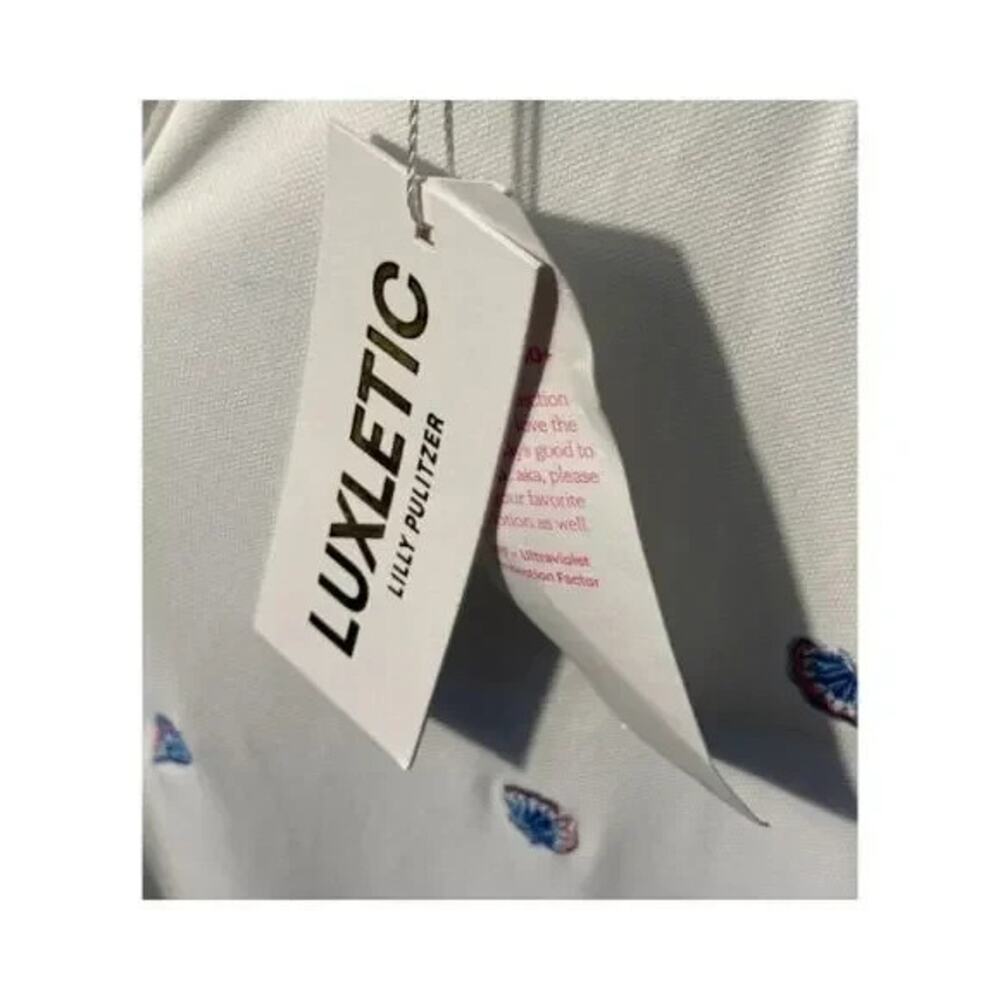 NWT Lilly Pulitzer Frida Luxletic Polo Resort White S UPF 50 Golf Tennis - Picture 4 of 12